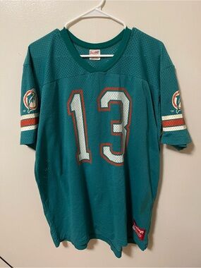 Dan Marino - Miami Dolphins Rawlings Teal Football Jersey with Orange #13 XL